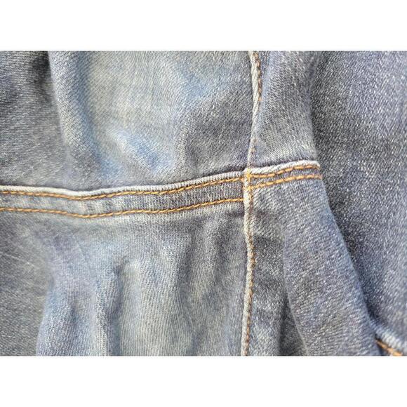 J Crew size 29 blue distressed 8" mid-rise skinny denim jeans - Picture 3 of 5
